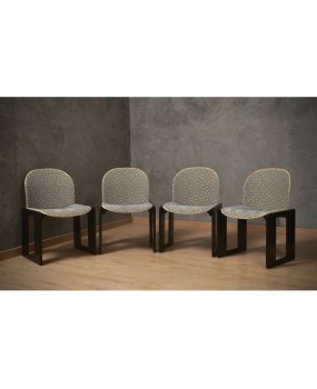 Afra & Tobia Scarpa per Cassina Model 121 Fabric and Beech Dinning Chairs, 1967