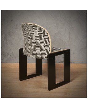 Afra & Tobia Scarpa per Cassina Model 121 Fabric and Beech Dinning Chairs, 1967