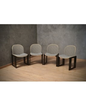 Afra & Tobia Scarpa per Cassina Model 121 Fabric and Beech Dinning Chairs, 1967
