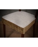 Walnut Wood and White and Bronze Velvet Italian Chair, 1950 Walnut Wood and White and Bronze Velvet Italian Chair, 1950