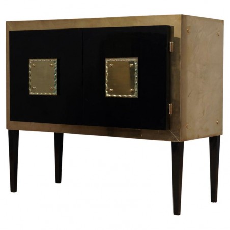 CR 188 Credenza Mid-Century in vetro di Murano e ottone, 1980