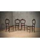 Louis Philippe Walnut and Vienna Straw Italian Chairs, 1940 Louis Philippe Walnut and Vienna Straw Italian Chairs, 1940